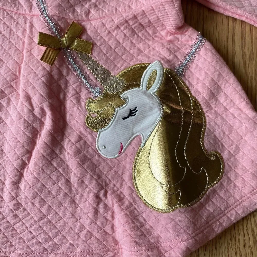 Kids Headquarters Unicorn Metallic Long Sleeve 2 Piece Set Pink Gray 18 Months